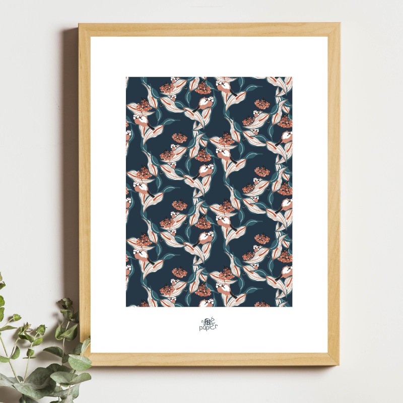 Affiche panoramique gravure Noe Paper - inspiré par la nature