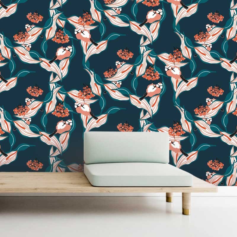 Motif Palmier intemporel noir et blanc - Papier peint fabricant Français Noe Paper