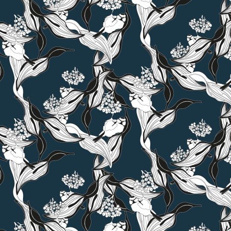 Motif Palmier intemporel noir et blanc - Papier peint fabricant Français Noe Paper