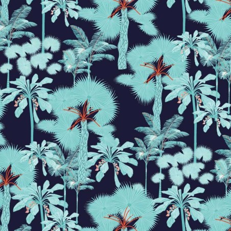 Motif Palmier intemporel noir et blanc - Papier peint fabricant Français Noe Paper