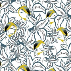 Motif Palmier intemporel noir et blanc - Papier peint fabricant Français Noe Paper