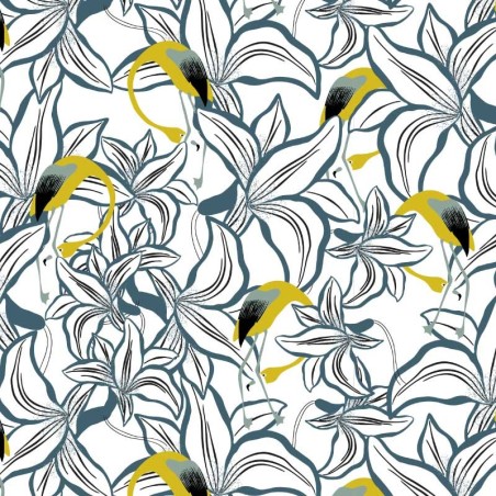 Motif Palmier intemporel noir et blanc - Papier peint fabricant Français Noe Paper