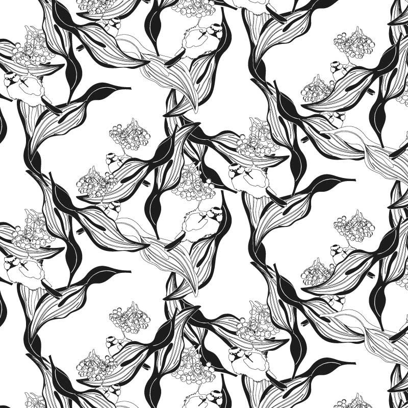 Motif Palmier intemporel noir et blanc - Papier peint fabricant Français Noe Paper