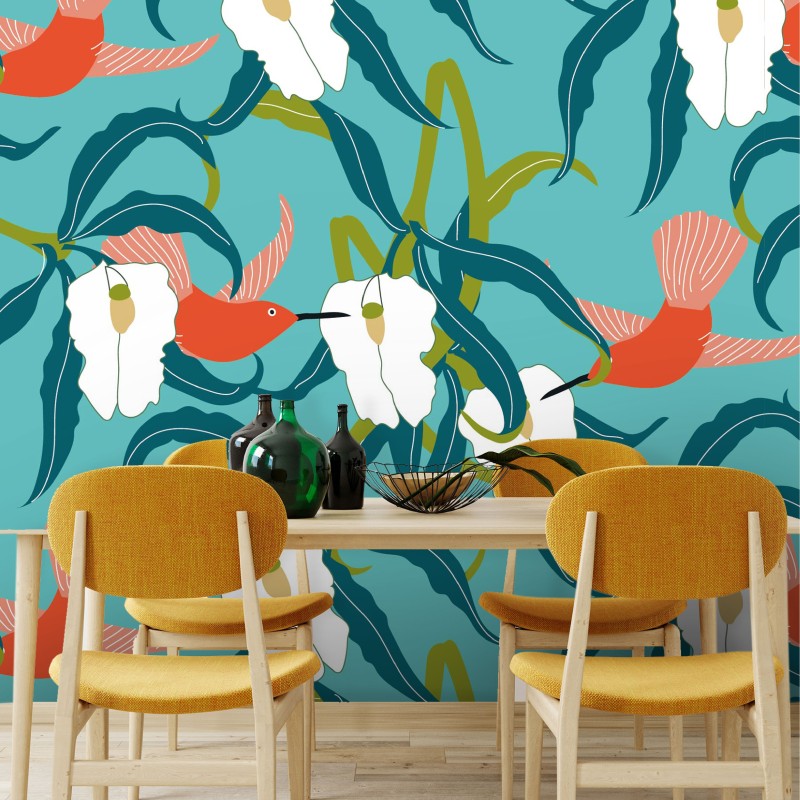 Motif Palmier intemporel noir et blanc - Papier peint fabricant Français Noe Paper