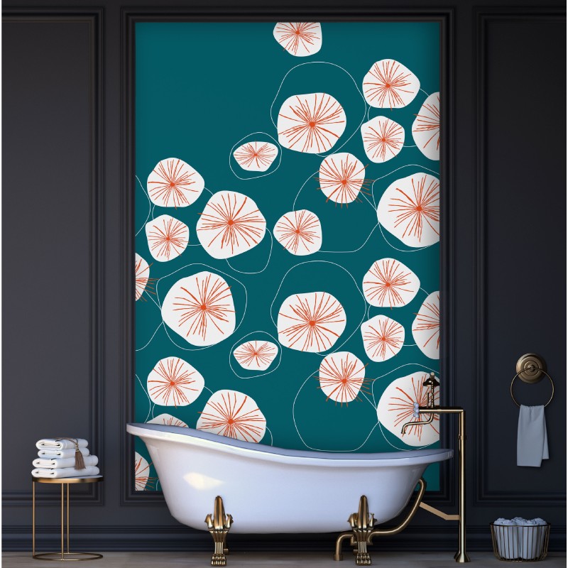 Motif Palmier intemporel noir et blanc - Papier peint fabricant Français Noe Paper