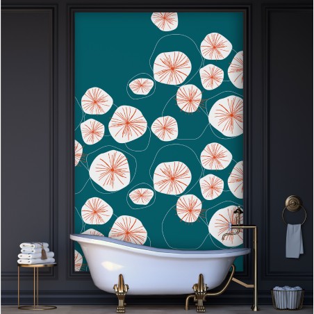 Motif Palmier intemporel noir et blanc - Papier peint fabricant Français Noe Paper