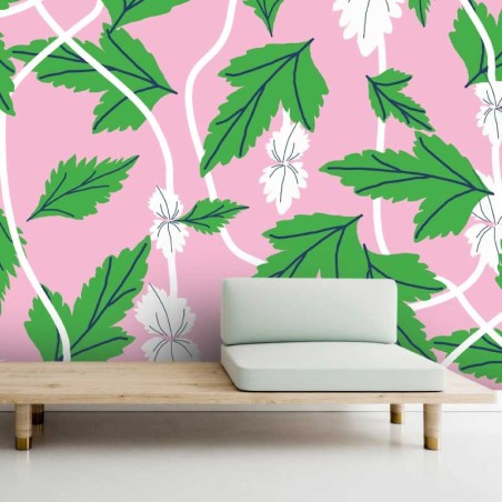 Motif Palmier intemporel noir et blanc - Papier peint fabricant Français Noe Paper