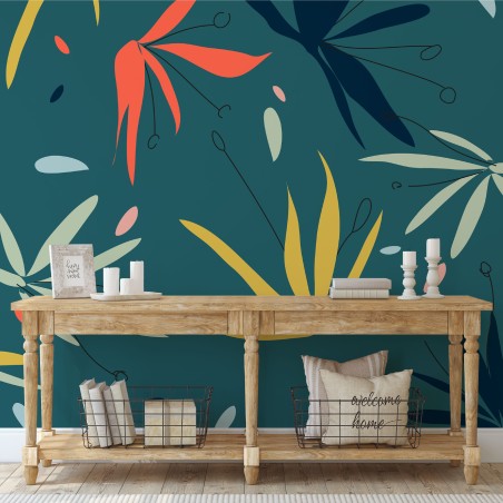 Motif Palmier intemporel noir et blanc - Papier peint fabricant Français Noe Paper