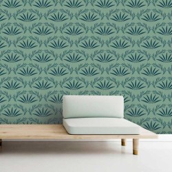 Motif Palmier intemporel noir et blanc - Papier peint fabricant Français Noe Paper