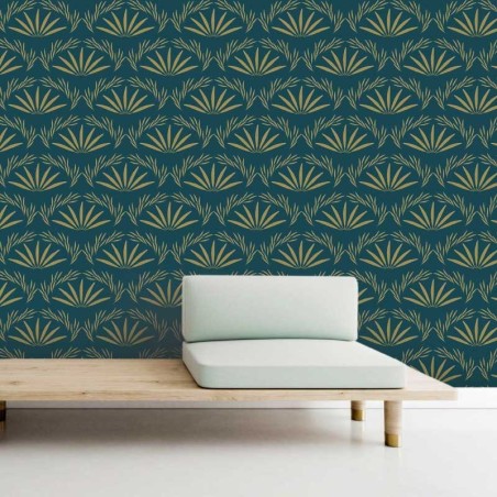 Motif Palmier intemporel noir et blanc - Papier peint fabricant Français Noe Paper