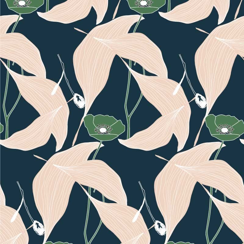 Motif Palmier intemporel noir et blanc - Papier peint fabricant Français Noe Paper