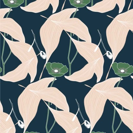 Motif Palmier intemporel noir et blanc - Papier peint fabricant Français Noe Paper