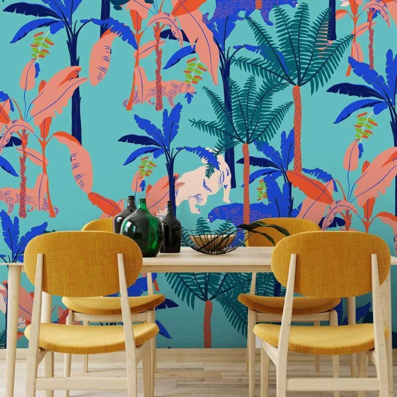 Motif Palmier intemporel noir et blanc - Papier peint fabricant Français Noe Paper