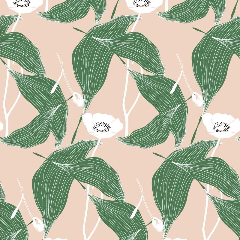 Motif Palmier intemporel noir et blanc - Papier peint fabricant Français Noe Paper