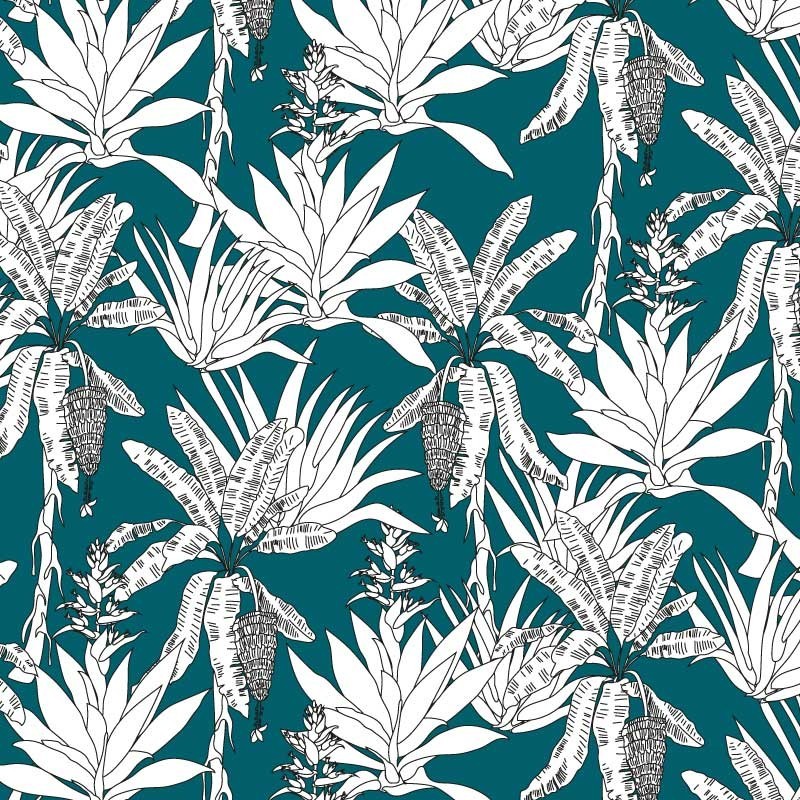 Motif Palmier intemporel noir et blanc - Papier peint fabricant Français Noe Paper