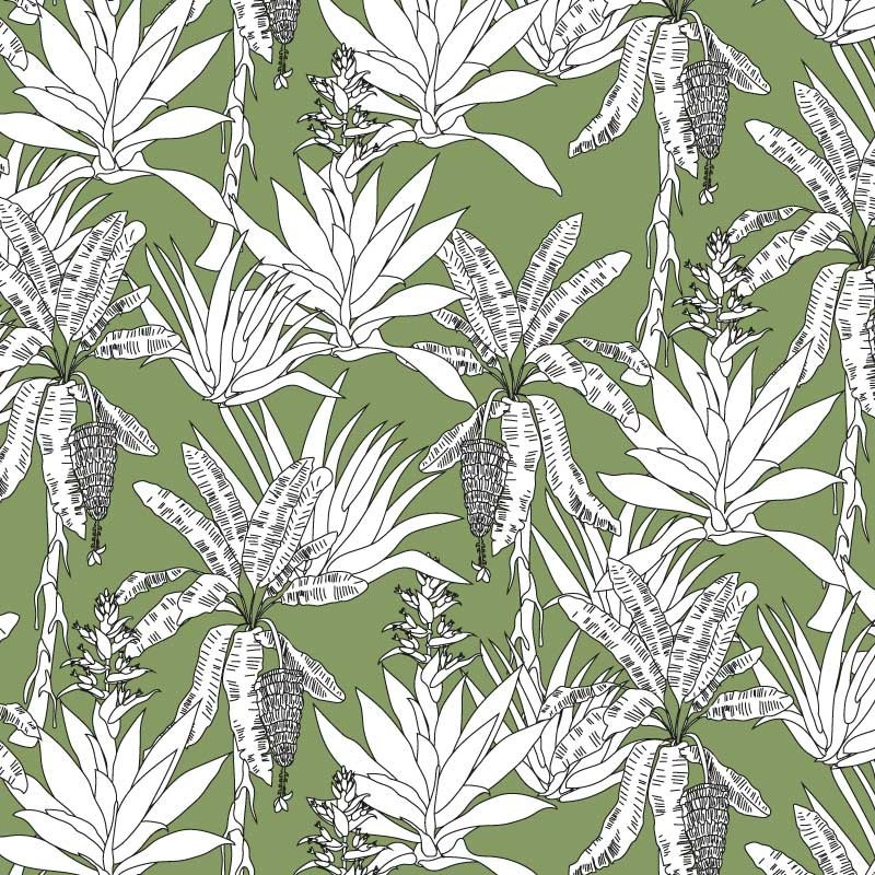 Motif Palmier intemporel noir et blanc - Papier peint fabricant Français Noe Paper