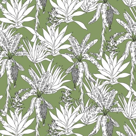 Motif Palmier intemporel noir et blanc - Papier peint fabricant Français Noe Paper