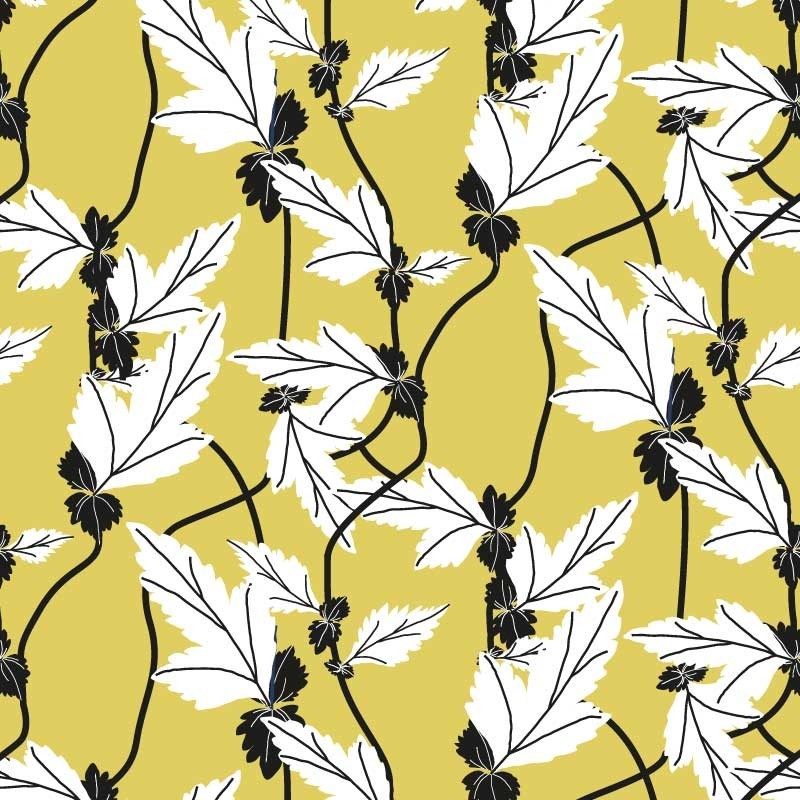 Motif Palmier intemporel noir et blanc - Papier peint fabricant Français Noe Paper