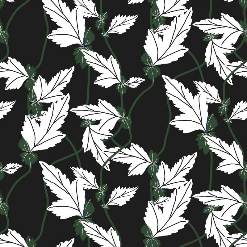 Motif Palmier intemporel noir et blanc - Papier peint fabricant Français Noe Paper