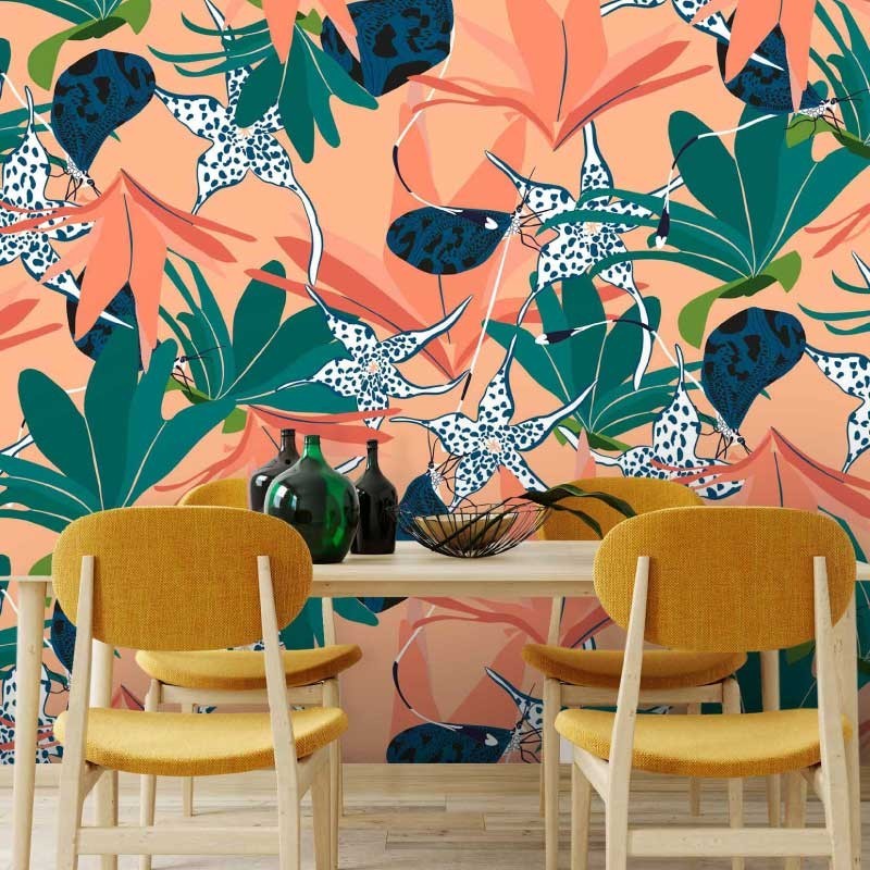 Motif Palmier intemporel noir et blanc - Papier peint fabricant Français Noe Paper