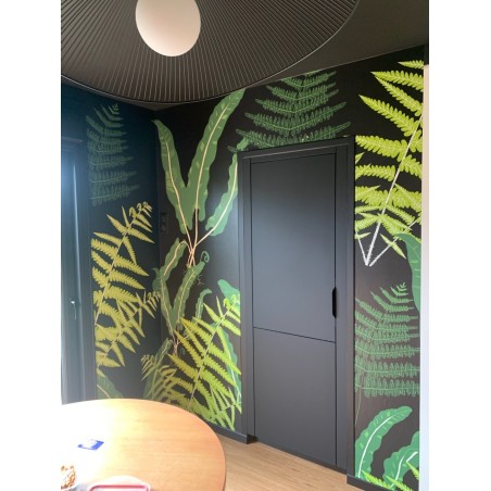 Motif Palmier intemporel noir et blanc - Papier peint fabricant Français Noe Paper