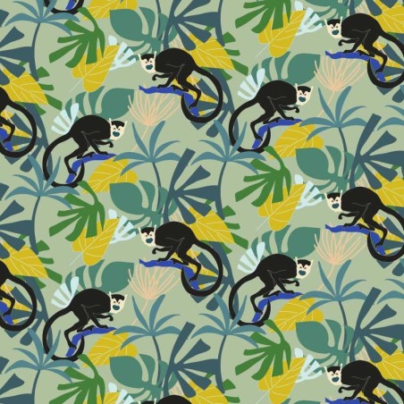 Motif Palmier intemporel noir et blanc - Papier peint fabricant Français Noe Paper