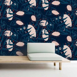 Motif Palmier intemporel noir et blanc - Papier peint fabricant Français Noe Paper