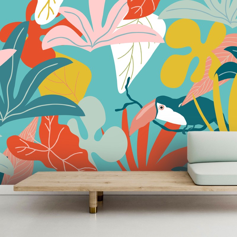 Motif Palmier intemporel noir et blanc - Papier peint fabricant Français Noe Paper