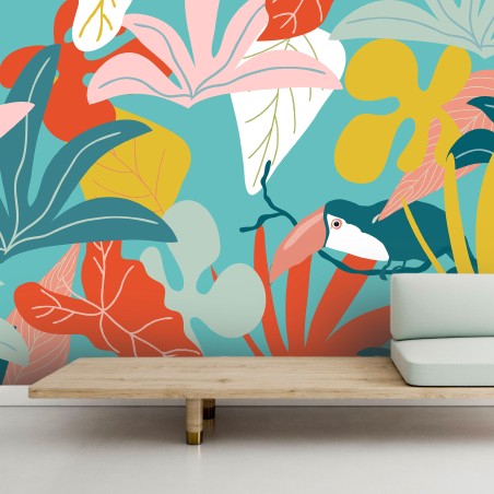 Motif Palmier intemporel noir et blanc - Papier peint fabricant Français Noe Paper