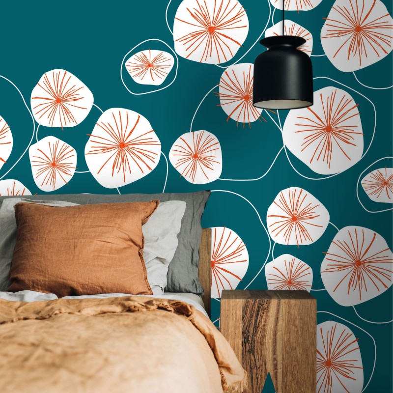 Motif Palmier intemporel noir et blanc - Papier peint fabricant Français Noe Paper