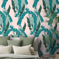 Motif Palmier intemporel noir et blanc - Papier peint fabricant Français Noe Paper