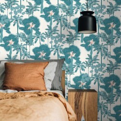 Motif Palmier intemporel noir et blanc - Papier peint fabricant Français Noe Paper