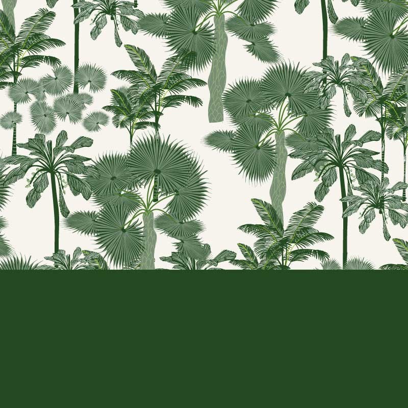 Motif Palmier intemporel noir et blanc - Papier peint fabricant Français Noe Paper