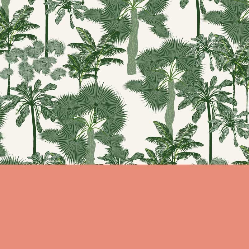 Motif Palmier intemporel noir et blanc - Papier peint fabricant Français Noe Paper