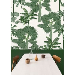 Motif Palmier intemporel noir et blanc - Papier peint fabricant Français Noe Paper