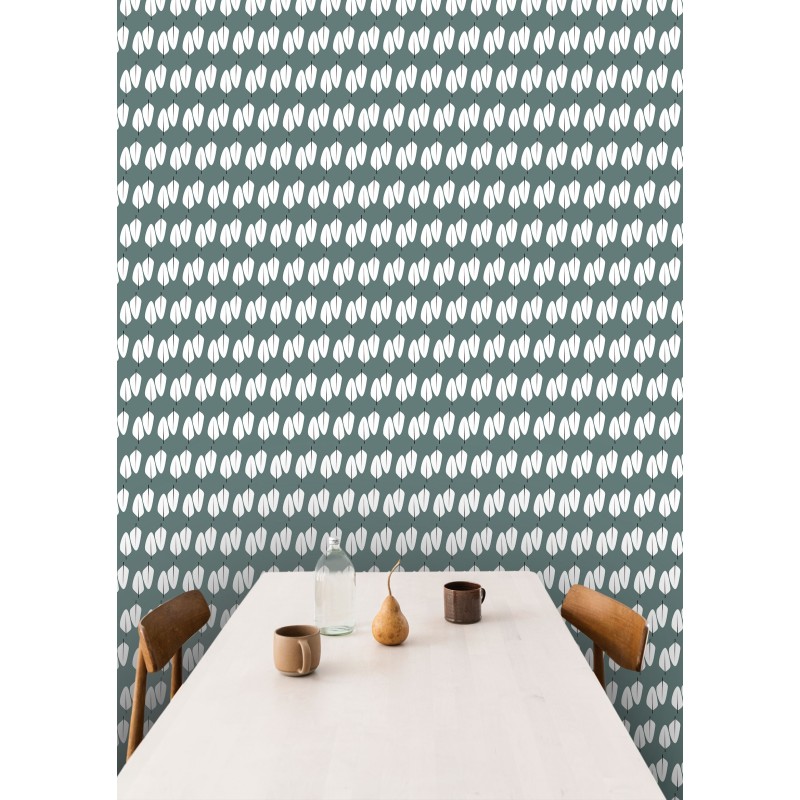 Motif Palmier intemporel noir et blanc - Papier peint fabricant Français Noe Paper