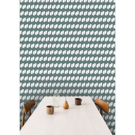 Motif Palmier intemporel noir et blanc - Papier peint fabricant Français Noe Paper