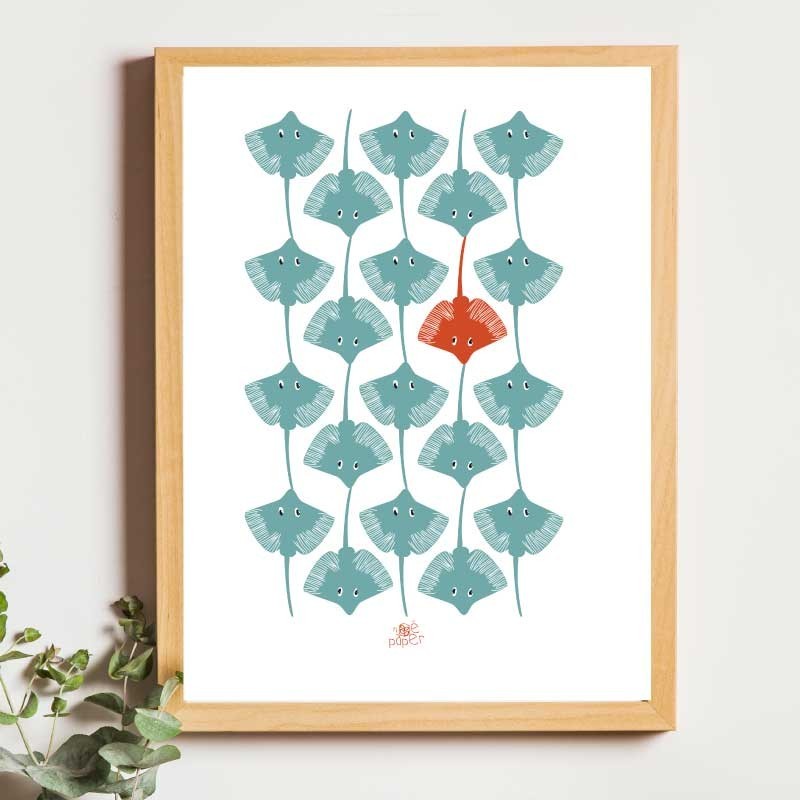 Affiche panoramique gravure Noe Paper - inspiré par la nature